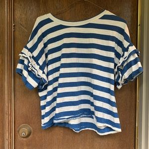 Women’s blue and white striped top